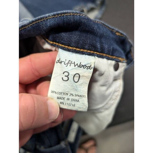 Driftwood Distressed Eva Raw Hem Denim Jeans Women's 30 - Picture 7 of 9